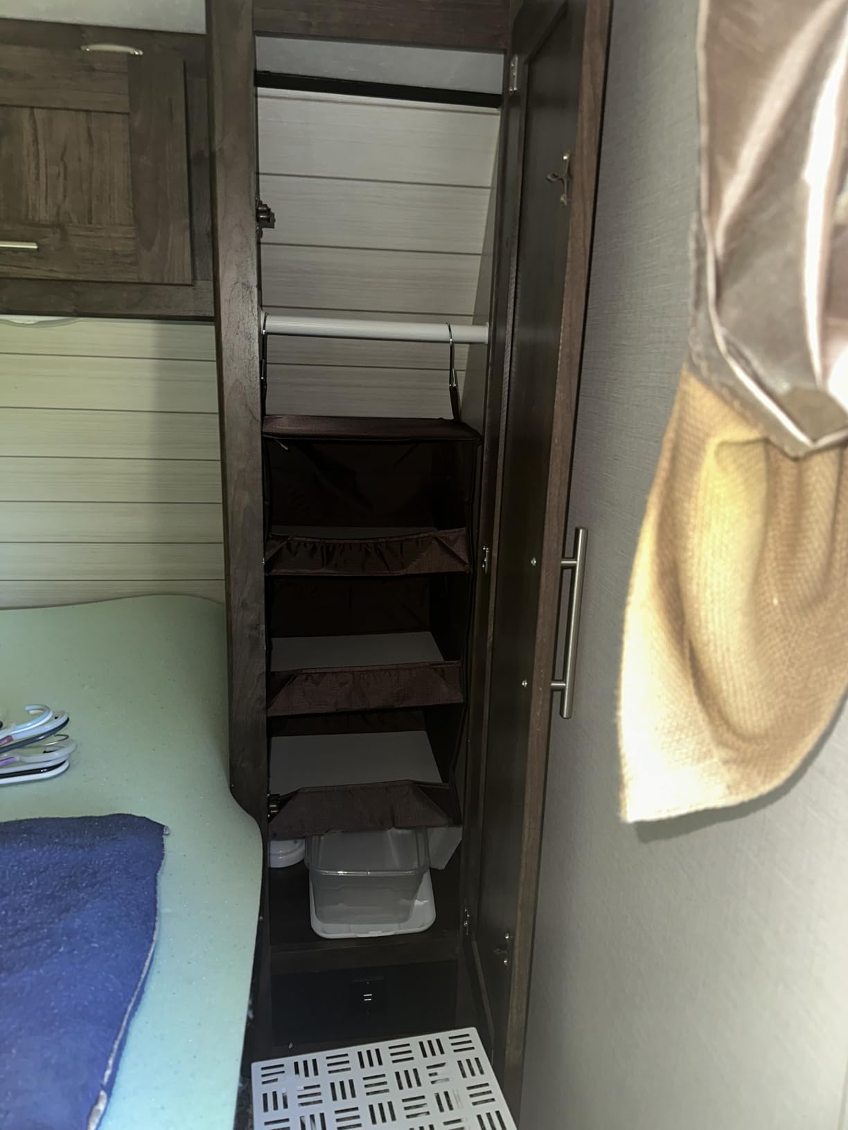 GRANNY SAYS 3-Shelf Hanging Closet Organizer and Storage, Collapsible Hanging Closet Shelves, Hanging Organizer for Closet & RV, Gray, 29 1/2