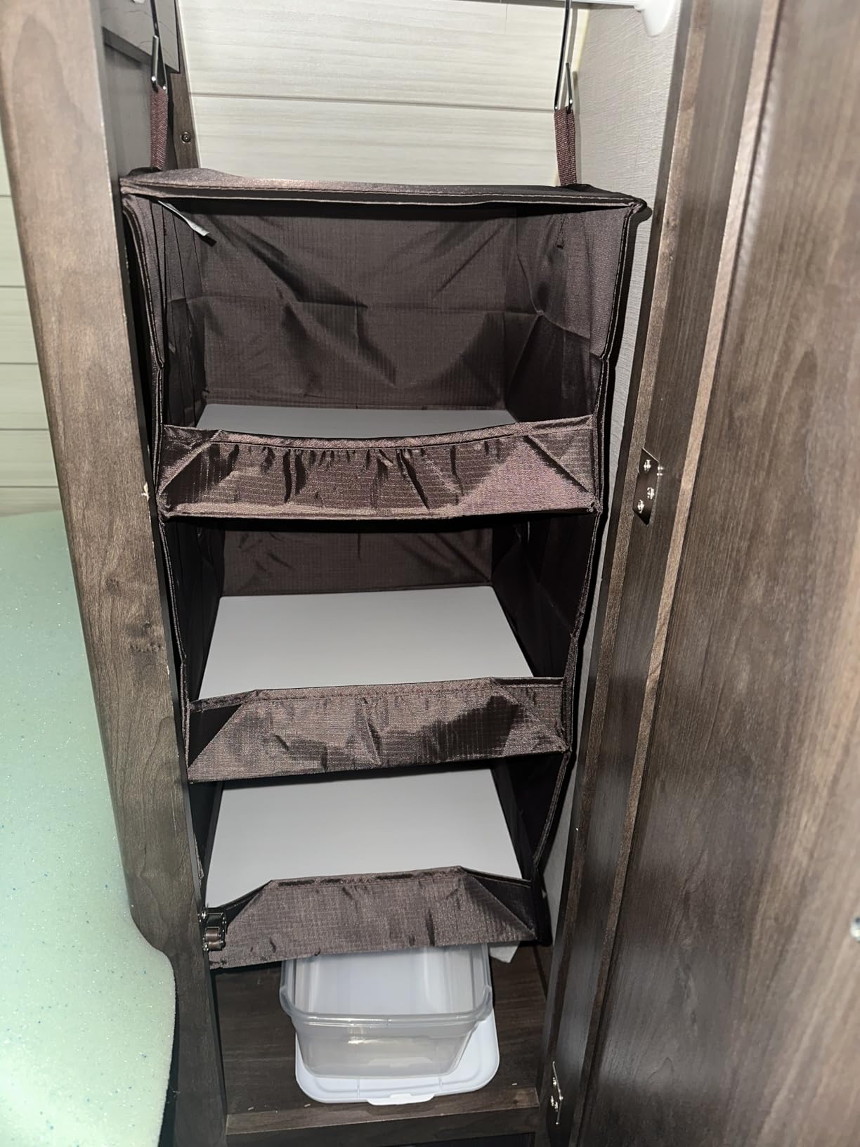 GRANNY SAYS 3-Shelf Hanging Closet Organizer and Storage, Collapsible Hanging Closet Shelves, Hanging Organizer for Closet & RV, Gray, 29 1/2