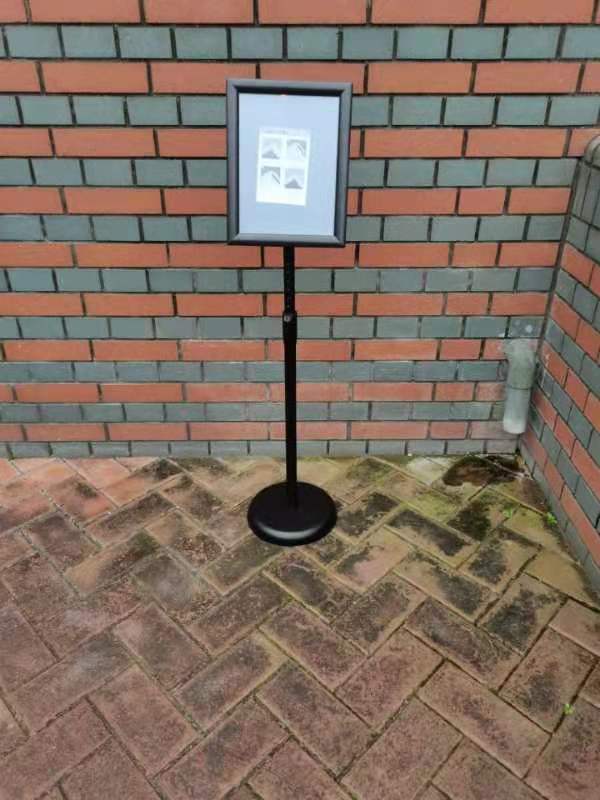 DISPLAYSWORKER Adjustable Poster Sign Stand 11 x 17,Floor-Standing Sign Holder with Heavy Duty Pedestal,Aluminum Snap-Open Frame , Vertical and Horizontal View Sign Displayed, Black (11 x 17) customer photo 2