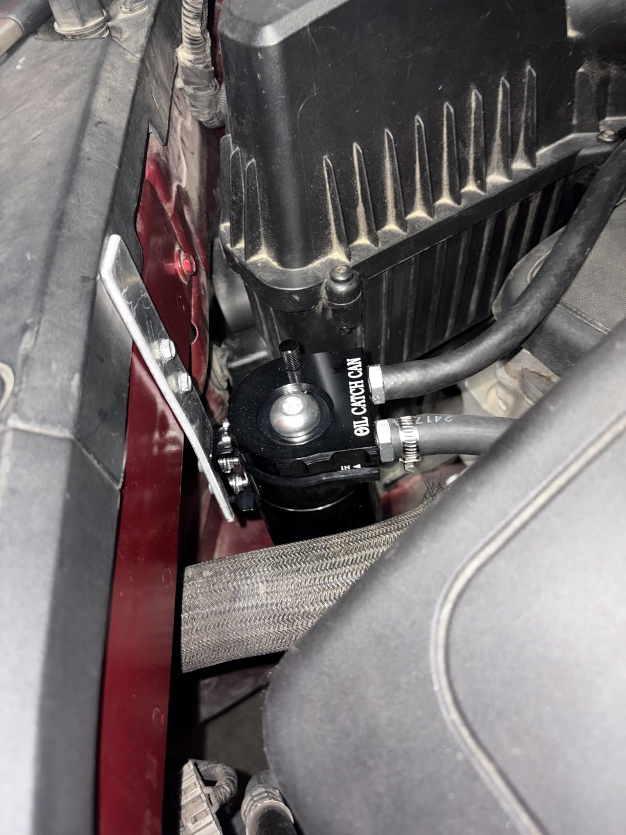 EVIL ENERGY Oil Catch Can, Universal Baffled Catch Can Kit with Breather Filter, 300ml Aluminum Air Oil Separator Tank NBR Fuel Hose Kits for PCV System customer photo 1