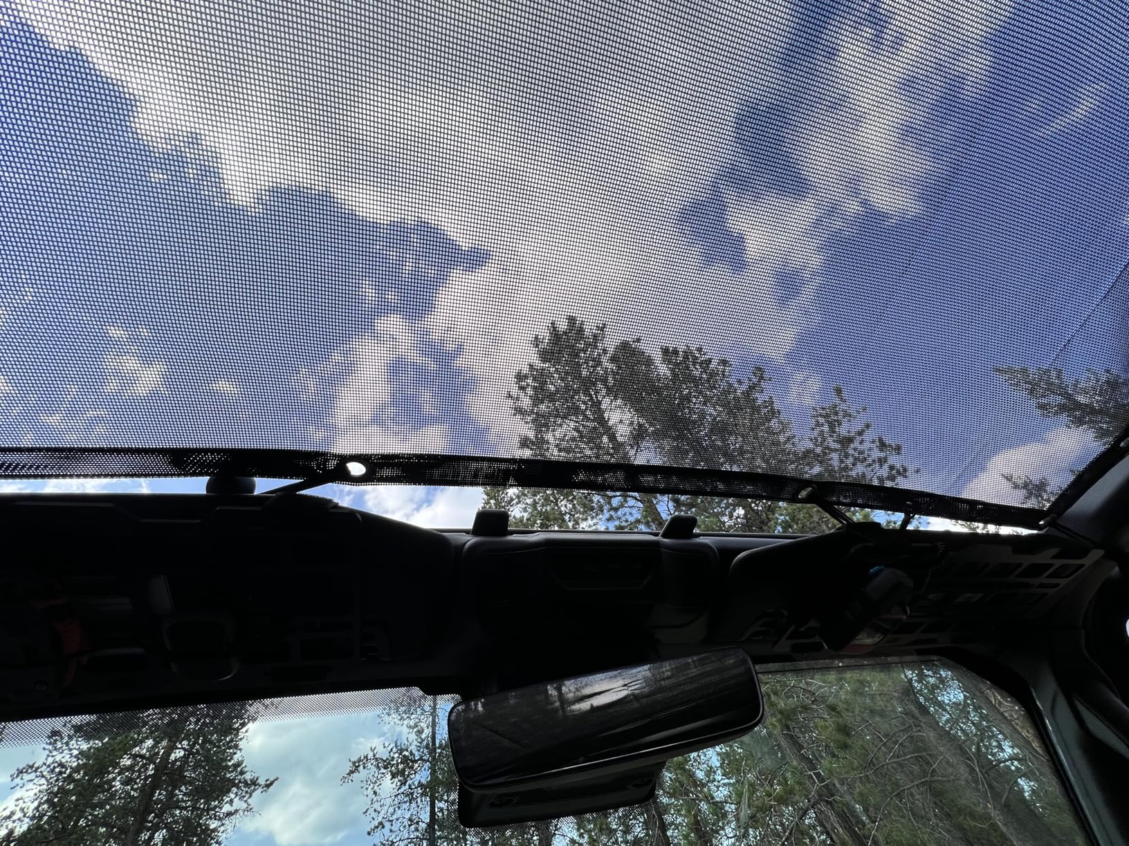 Voodonala for Jeep JL Sunshade Mesh Sun Shade Bikini Top Roof Sunblock Mesh Heat Shield Mesh for 2018-2026+Jeep Wrangler JL JLU 2/4 Door & Gladiator JT, Block Heat Block UV Rays Plain Black customer photo 1