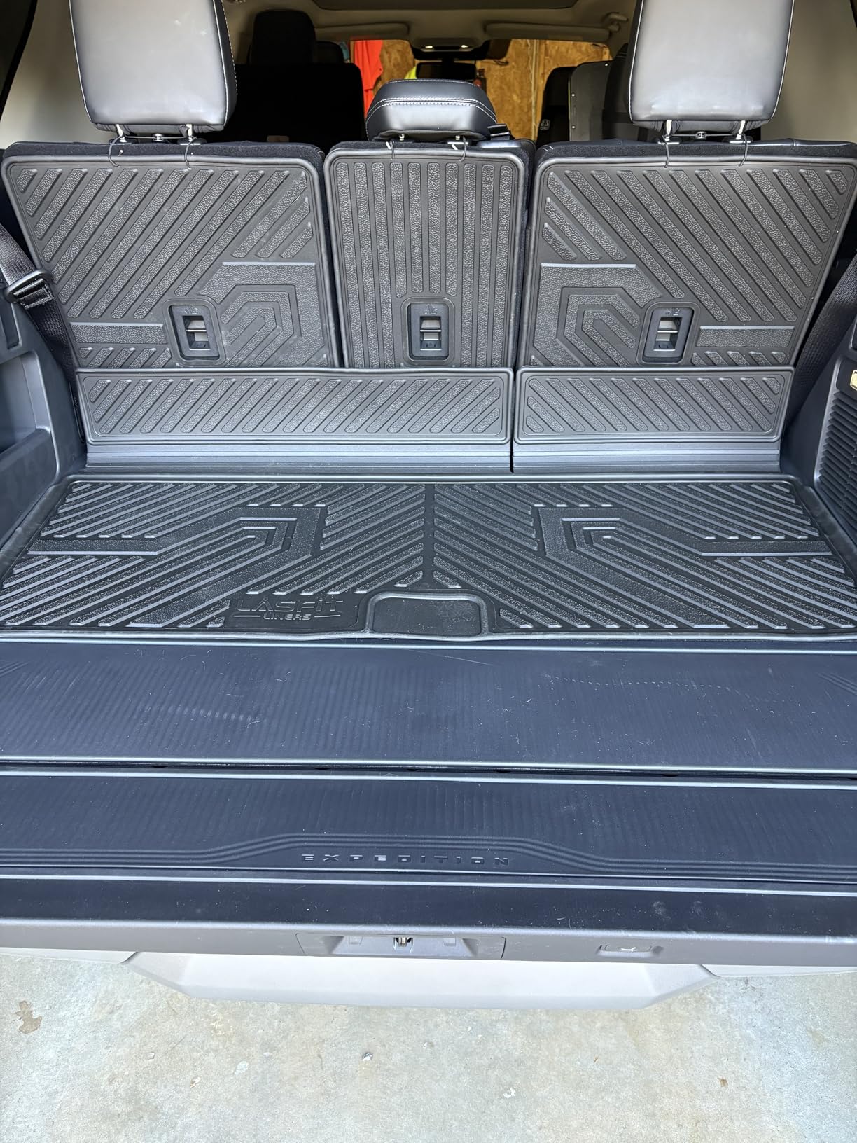 LASFIT Floor Mats for Ford F-150 2015-2026 | F150 Lightning 2022-2025 SuperCrew (Rear w/o Fold Flat Storage) Carpet Floor All Weather Protector TPE Truck Liners- 1st & 2nd Row, 3pcs Black customer photo 2