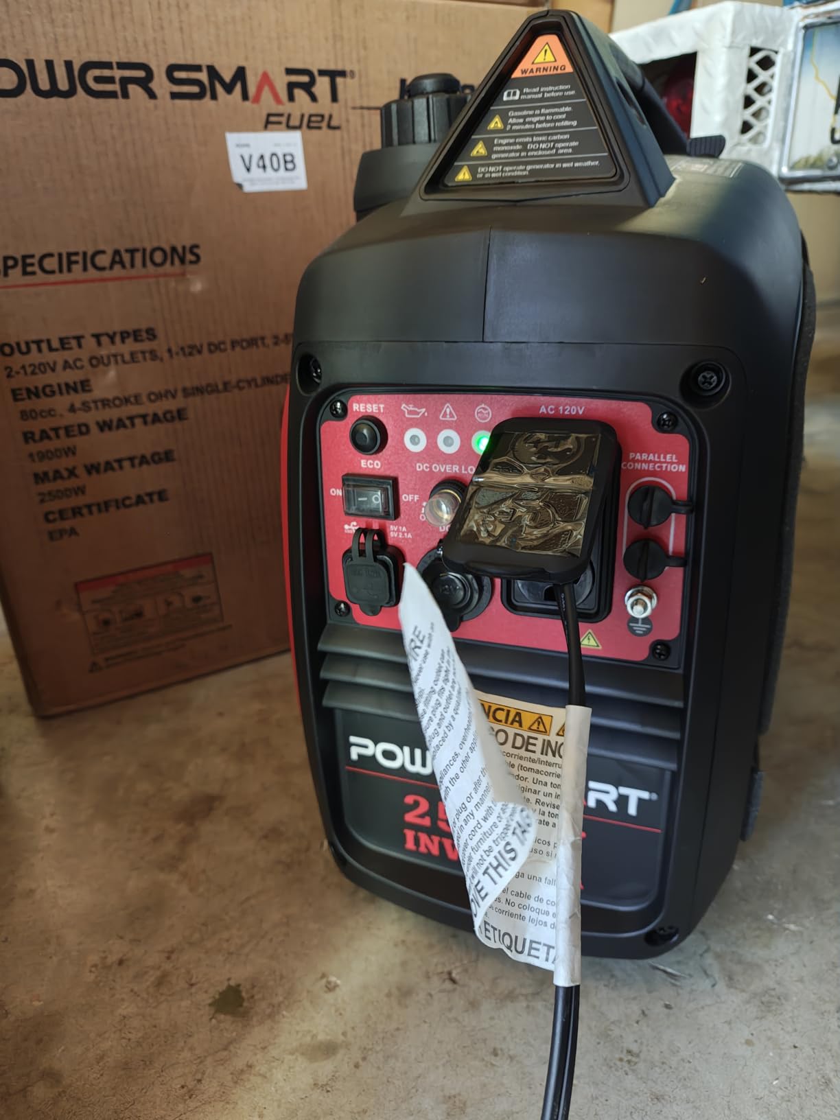 PowerSmart 2500 Watt Portable Inverter Generator, 79.8cc Gas Powered Engine with 5.5H Long Runtime, Ultra Quiet Small Generator for Camping, RV, Home Power Outage and Outdoor Emergency customer photo 2