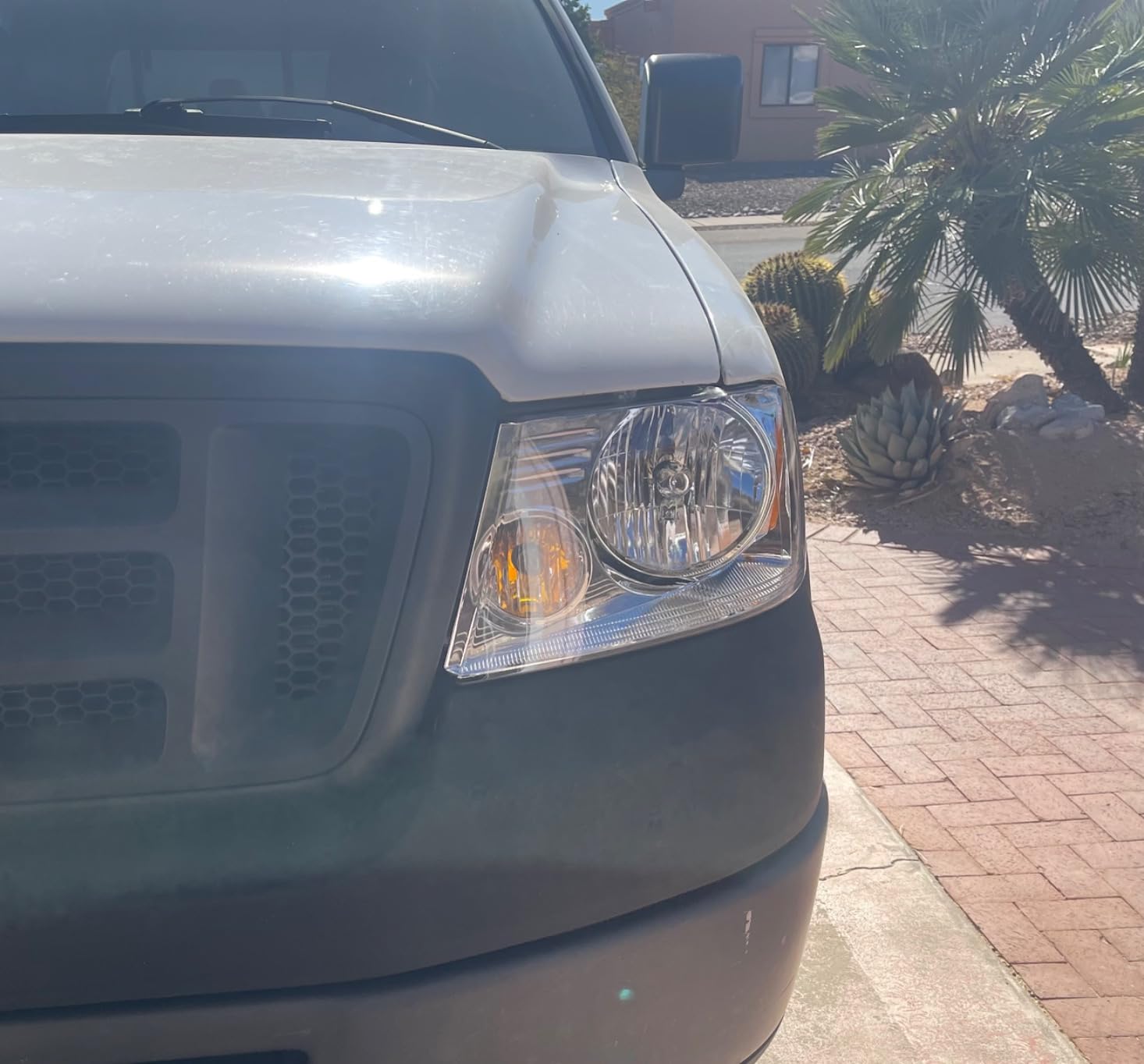 Headlight Assembly for 2004-2008 Ford F150 Pickup 2006-2008 Lincoln Mark LT Clear Lens Chrome Housing Amber Reflector Replacement W/O Bulbs customer photo 1