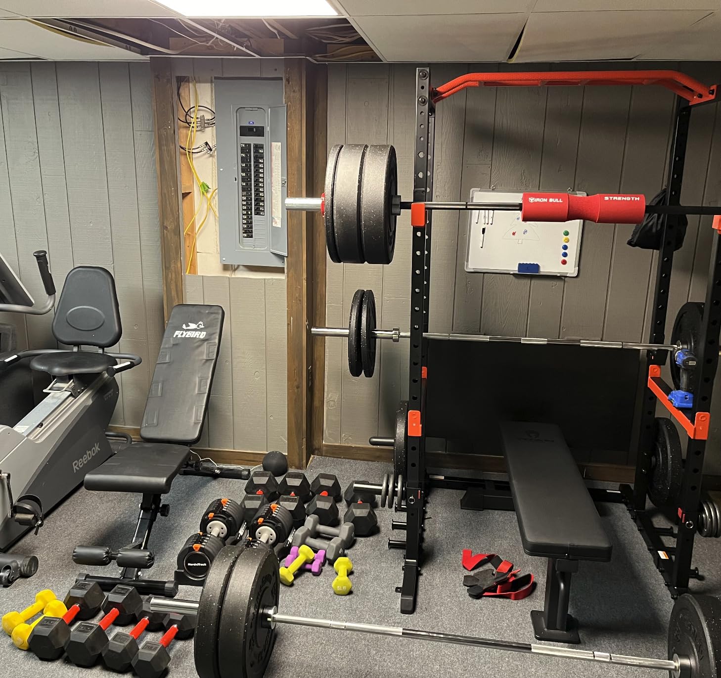 Sunny Health & Fitness Power Rack & Cage Systems for Home Gym Training | Squats & Presses, High Capacity, J-Hooks & Safety Bars, Adjustable Pull-Up Bar, Band Compatible, Plate Storage customer photo 2