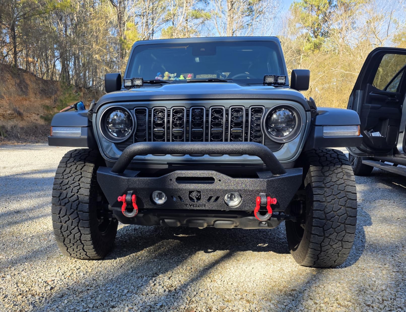 Tyger Auto TG-BP6J70078 Tyger FURY Stubby Front Bumper w/Winch Plate Compatible with 2007-2026 Jeep Wrangler JK/JL; 2020-2026 Gladiator | Textured Black customer photo 1
