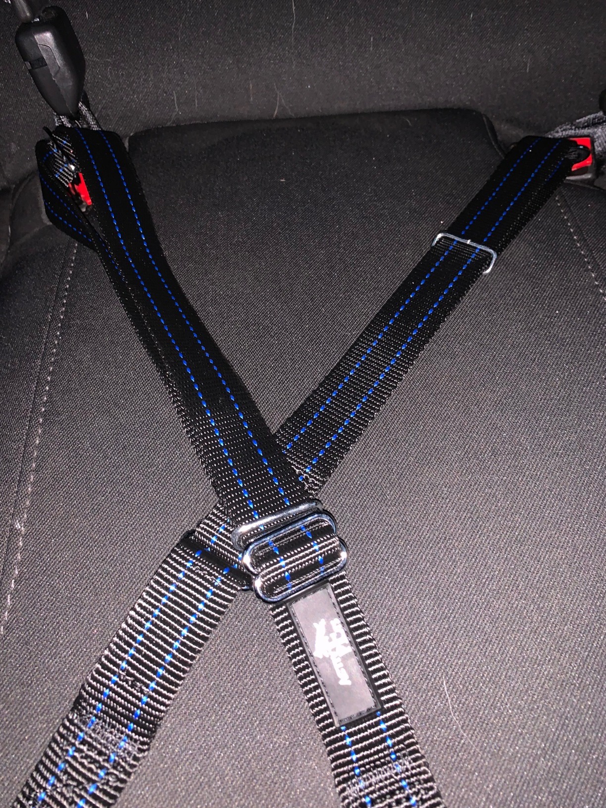 Active Pets Black Car Seat Belt for Dogs, Attaches to Harness & Collar, Adjustable 18