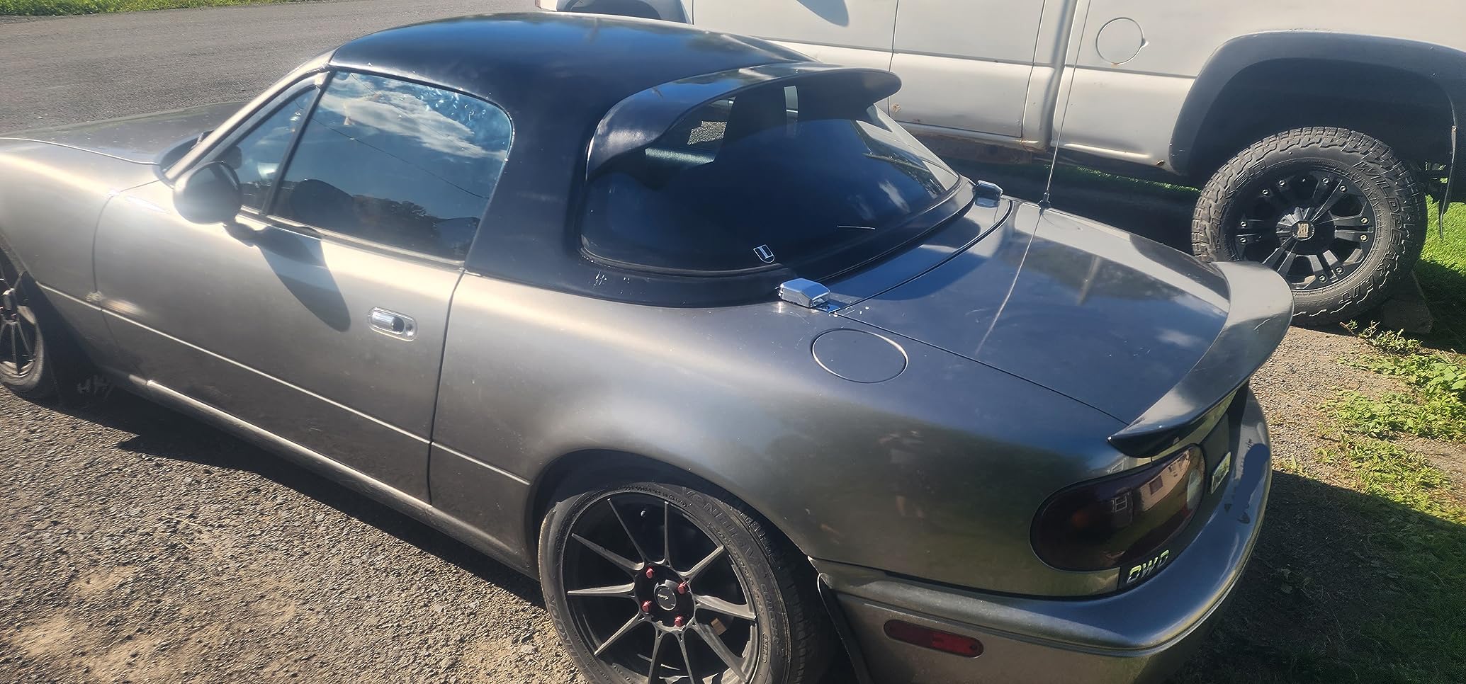 ECOTRIC Rear Window Roof Spoiler Compatible with 1990-1997 Mazda Miata MX5 Hardtop JDM Style - Unpainted Black Spoiler Wing Winglet Visor Wing customer photo 1