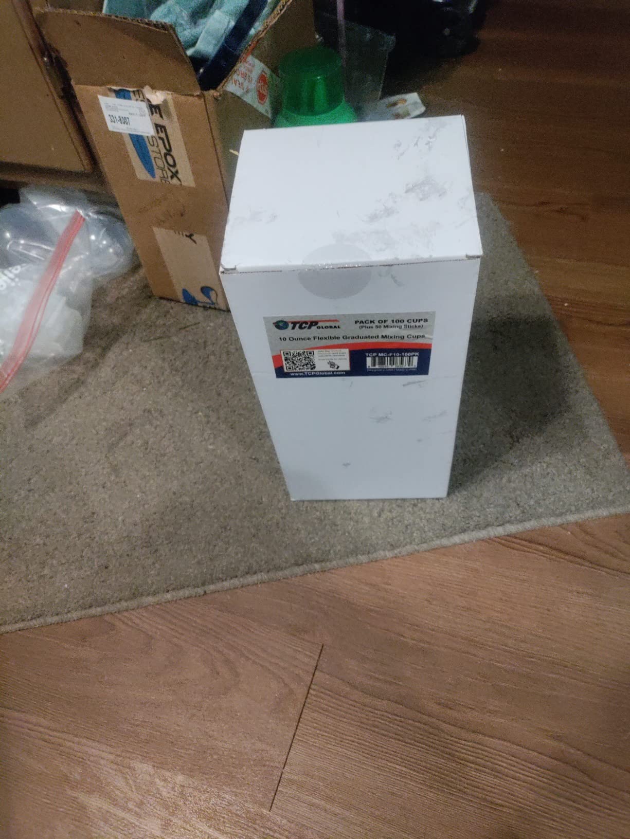 TCP Global 10 oz. (300ml) Graduated Plastic Mixing Cups - Box of 50 with 50 Mixing Sticks - Disposable Plastic Measuring Cups for Liquids, Paints, Resin, Epoxy, Art, Kitchen - Ratios 2-1, 3-1, 4-1 ML customer photo 2