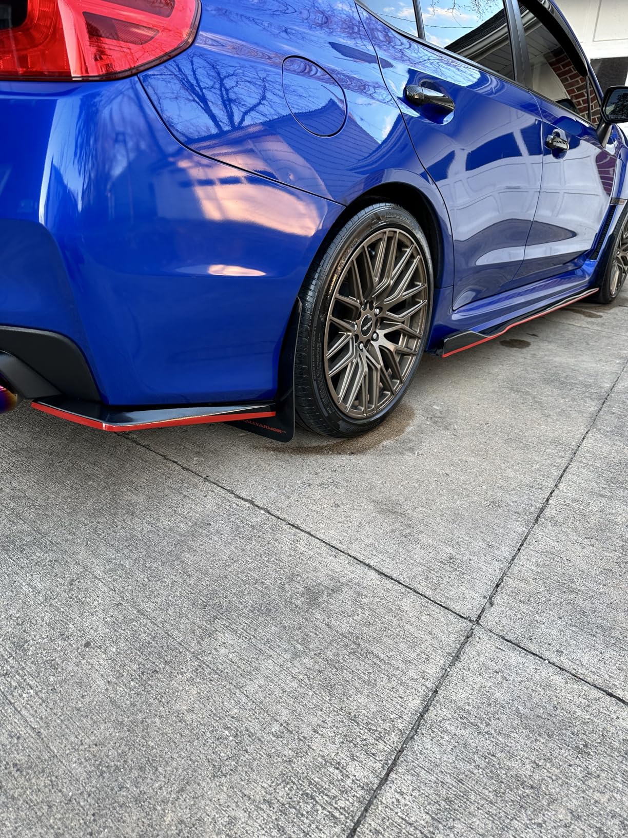 Rally Armor MF32-UR-BLK/RD Black UR Mud Flap with Red Logo FITS 15+ Subaru WRX & STi Sedan Only customer photo 2