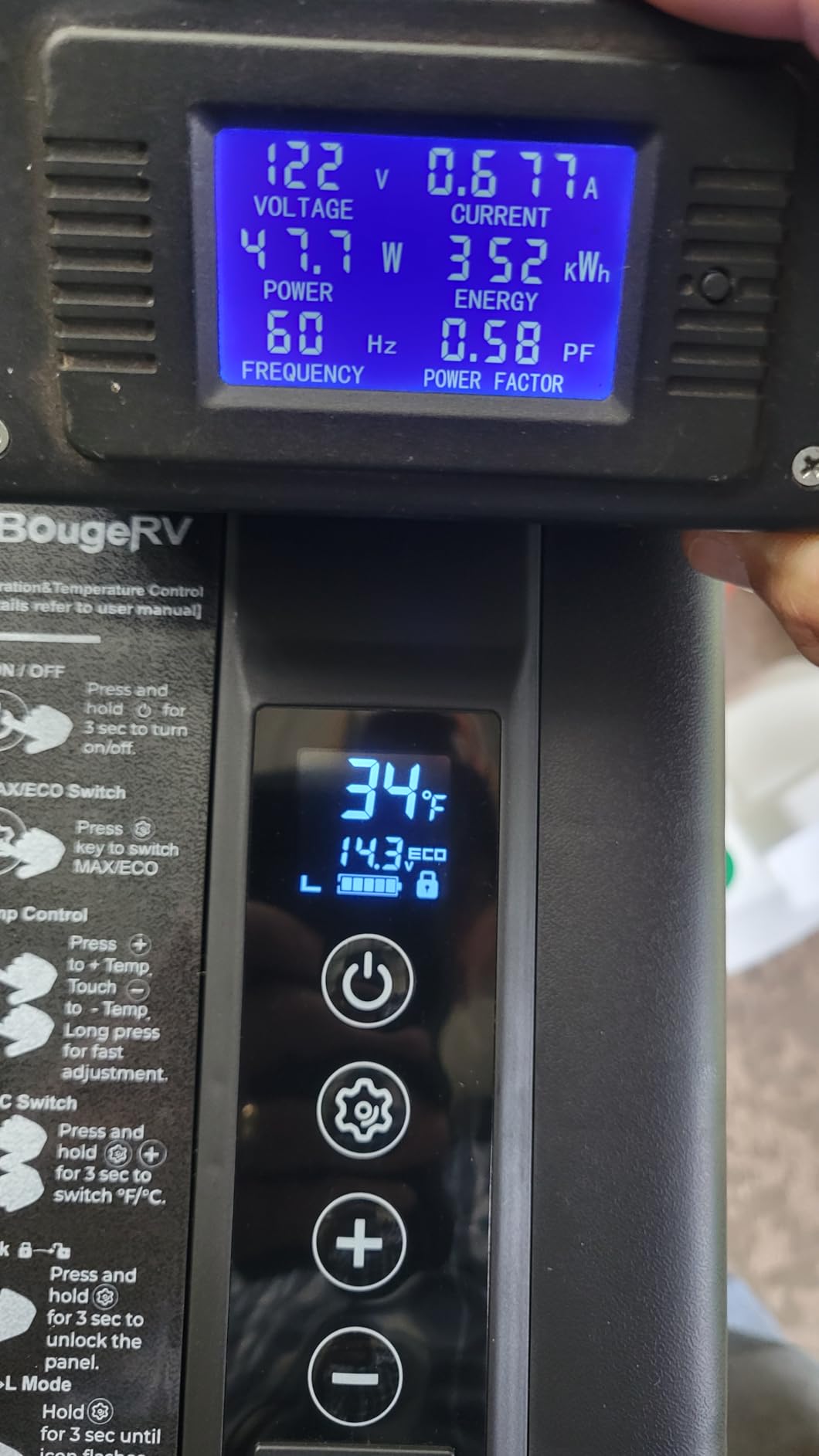 BougeRV 12 Volt Refrigerator 12V Car Fridge 23 Quart Portable Freezer Compressor Cooler 12/24V DC 110~240 Volt AC for Truck Van RV Camper SUV Travel Camping Road Trips Tailgating -7℉~50℉ customer photo 2