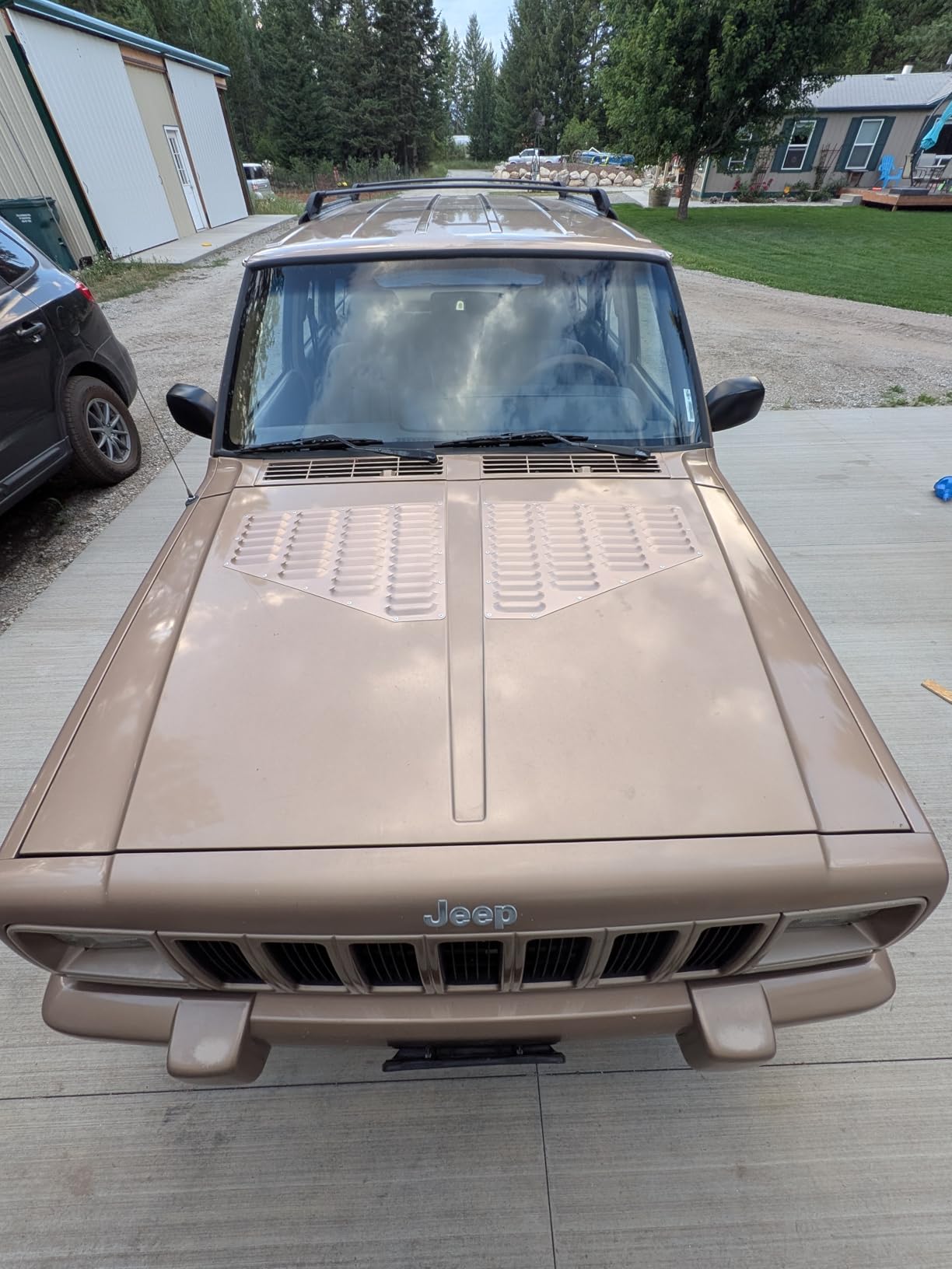 ECOTRIC Aluminum Louver Hood Vent Compatible with 1984-2001 Jeep XJ Cherokee/ 1986-1992 Jeep Comanche Cooling Panels Pair Kit Bolt On customer photo 1