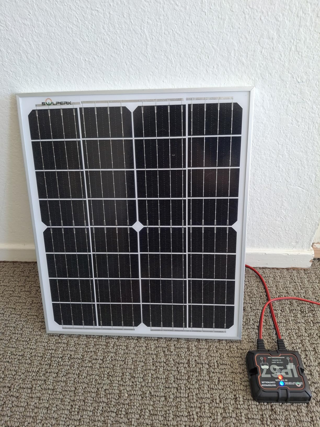 SOLPERK Solar Panel Kit 20W 12V, Waterproof Solar Battery Trickle Charger Maintainer + Smart MPPT Controller + Adjustable Mount Bracket for Boat Car RV Motorcycle Marine Automotive customer photo 1