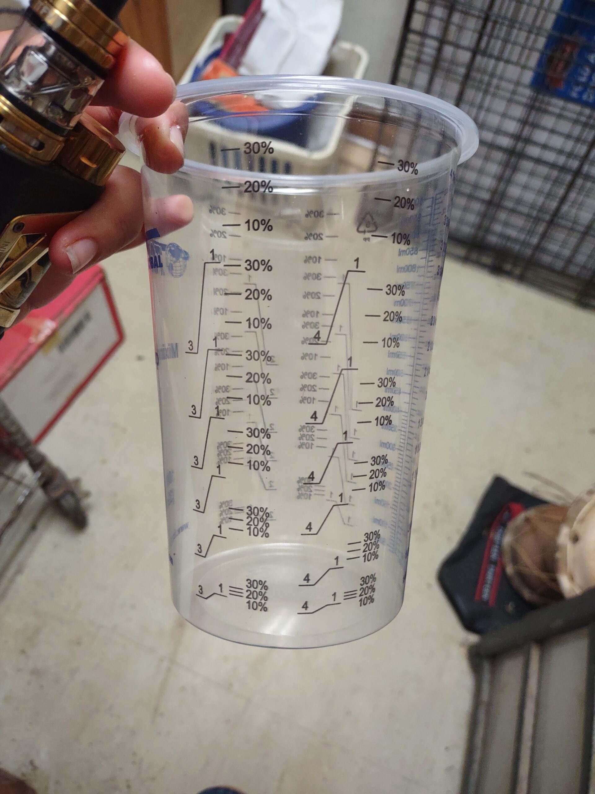 TCP Global 32 oz. (1000ml) Graduated Plastic Mixing Cups (Box of 25) - Disposable Plastic Measuring Cups for Liquids, Paints, Resin, Epoxy, Art, Kitchen - Ratios 2-1, 3-1, 4-1 ML customer photo 2