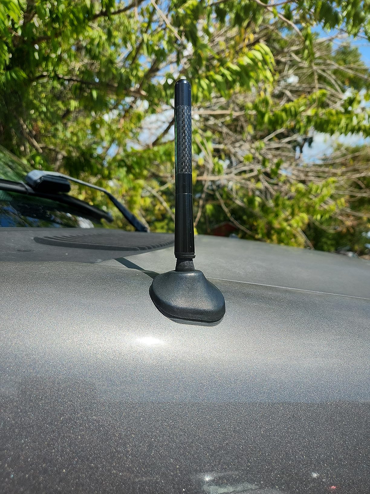 Short Car Antenna Mast Carbon Fiber Truck Vehicle Replacement Antenna 4.7 inch Compatible with Ford, Dodge, Toyota, Nissan, Mazda customer photo 1