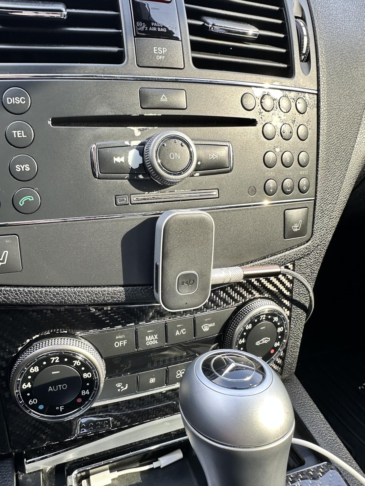 COMSOON Bluetooth Receiver for Car, Noise Cancelling 3.5mm AUX Bluetooth Car Adapter, Wireless Audio Receiver for Home Stereo/Wired Headphones, Hands-Free Call, 16H Battery Life - Black+Silver customer photo 1