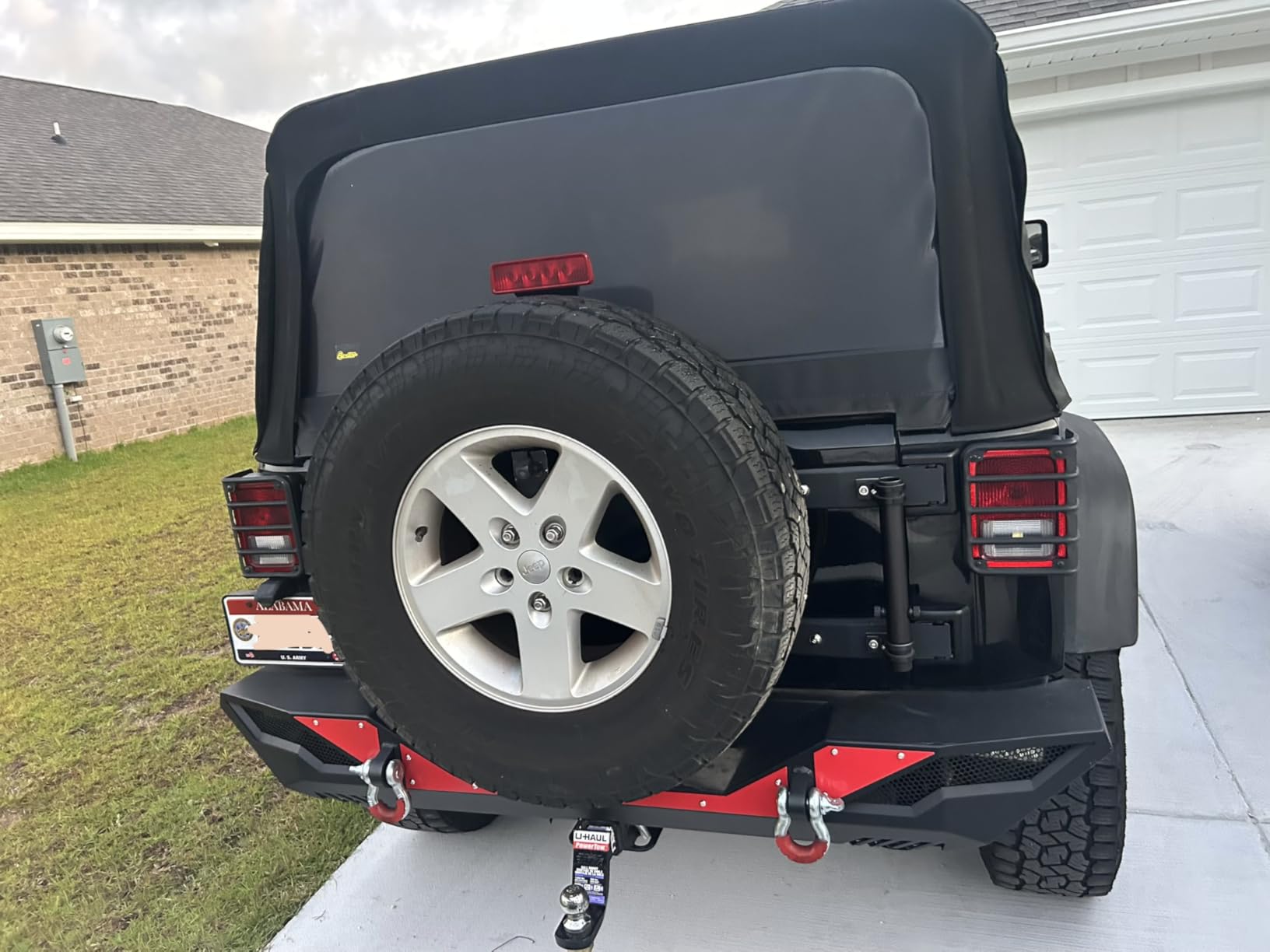 OEDRO Rear Bumper w/Tire Carrier Compatible for 2007-2018 Jeep Wrangler JK & Unlimited JKU, Off Road Full Width Back Bumper w/Hitch Receiver & D-Rings & Reflective Armor customer photo 1