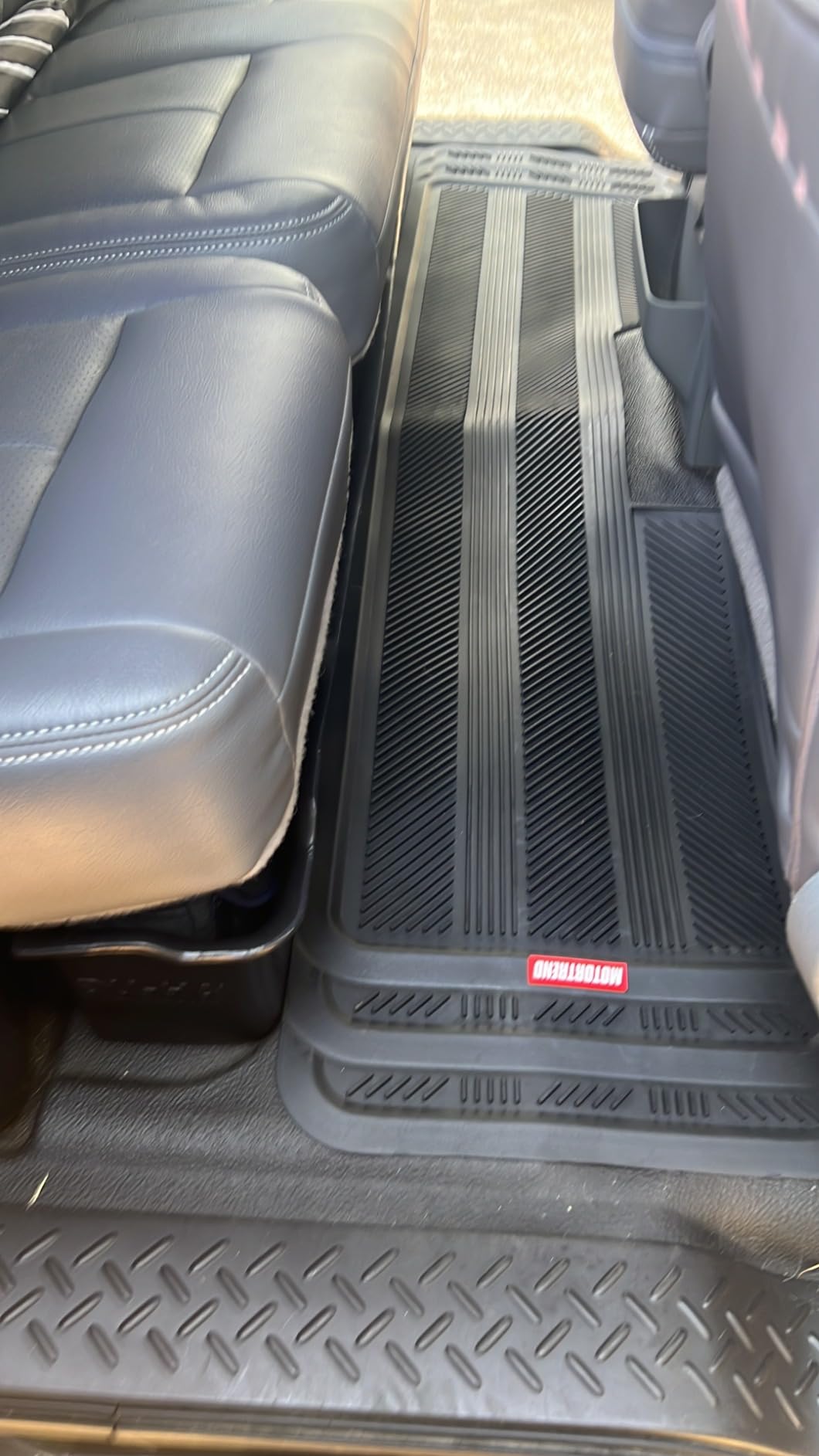 Motor Trend Heavy Duty Rear Back Seat Floor Mats 2nd or 3rd Row Floor Mat for Car, SUV & Van - All Weather SUV Black Runner Rubber Mat - Floor Runner Back Row Floor Mat Interior Accessories 57