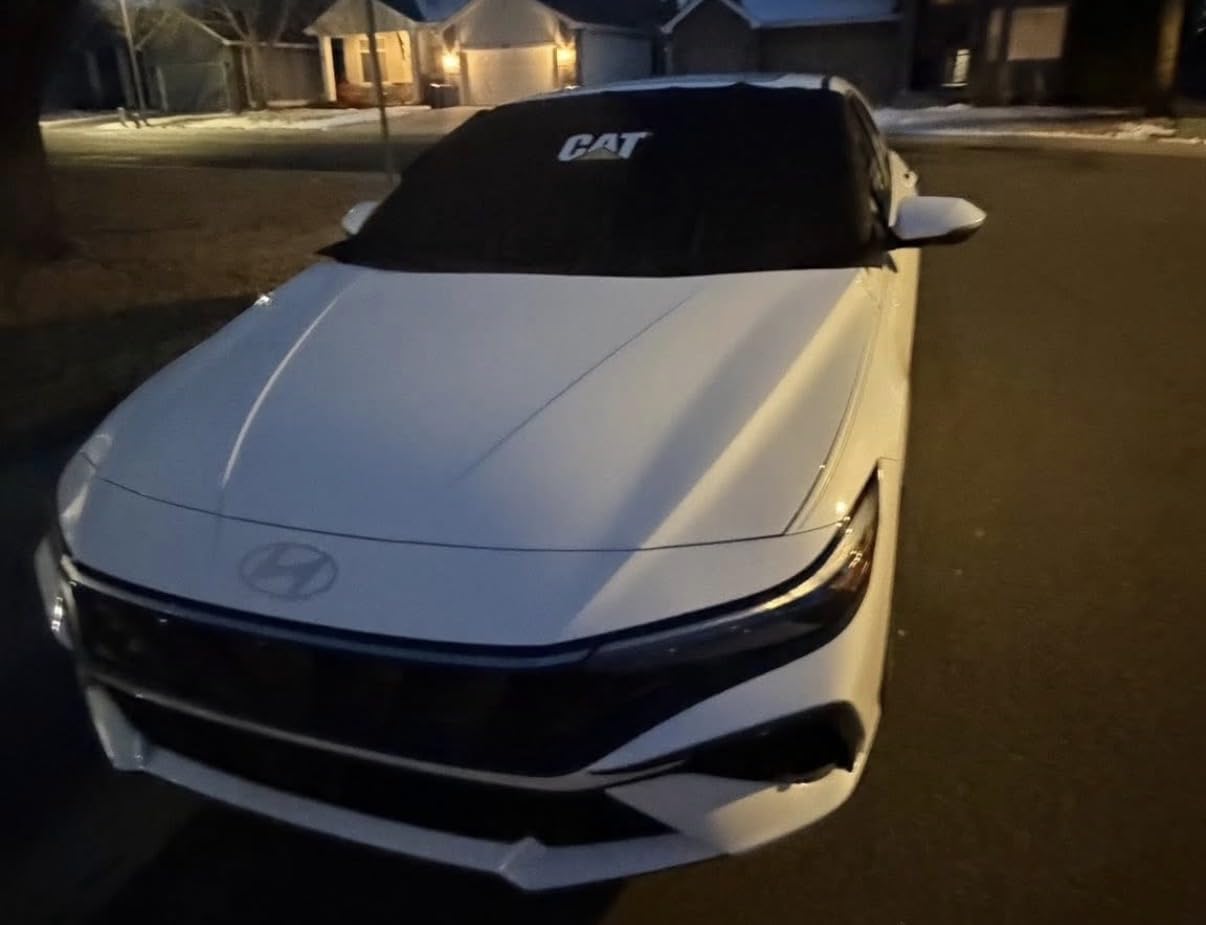 Cat Windshield Snow Cover, Toughest Car Frost Protector for Ice & Sleet, Weatherproof for Winter, Includes Anti-Theft Straps, Freeze Protector for Auto Car Truck Van SUV, Wide Size 78