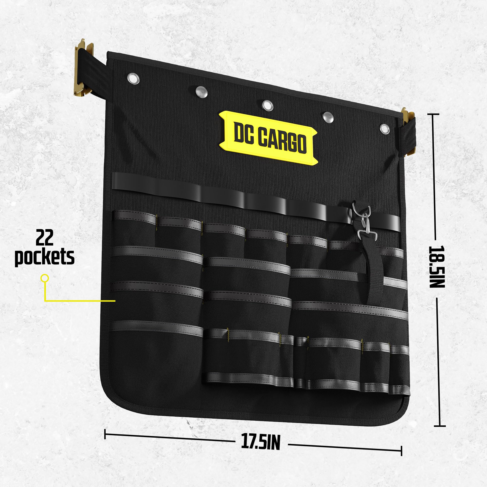 DC Cargo Mall E Track Hanging Pocket Tool Organizer - 21 Assorted-Size Pockets and Loops, E-Track Accessories for Enclosed Trailer, Workshop, & Garage customer photo 2