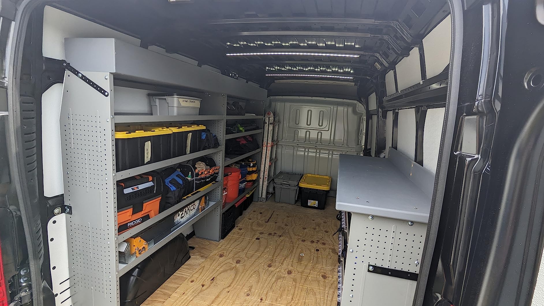 AA Products SH-6005 Steel Mid/High Roof Van Shelving Storage System Fits Transit, NV, Promaster and Sprinter, Van Shelving Units, 52''W x 60''H x 13''D customer photo 2