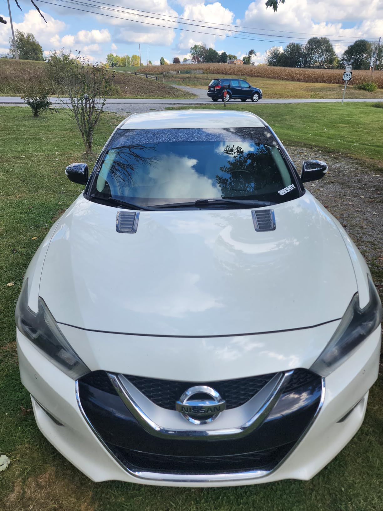 Akozon Car Hood Vent Scoop Kit Air Intake Louvers Hoods Vents Bonnet Cover for Focus RS MK2 (Carbon Fiber) customer photo 2