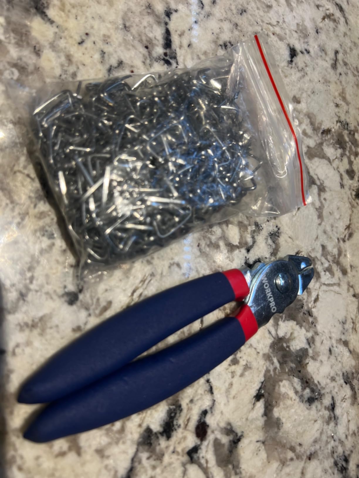 WORKPRO Hog Ring Pliers with 500 Pcs 3/4