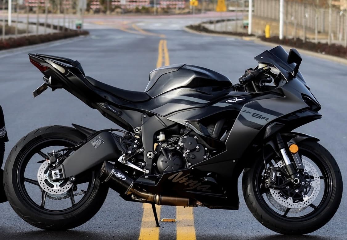 M4 Performance Exhaust Carbon Slip-on Canister compatible with 2009-2023 Kawasaki ZX-6R KA6914 customer photo 1