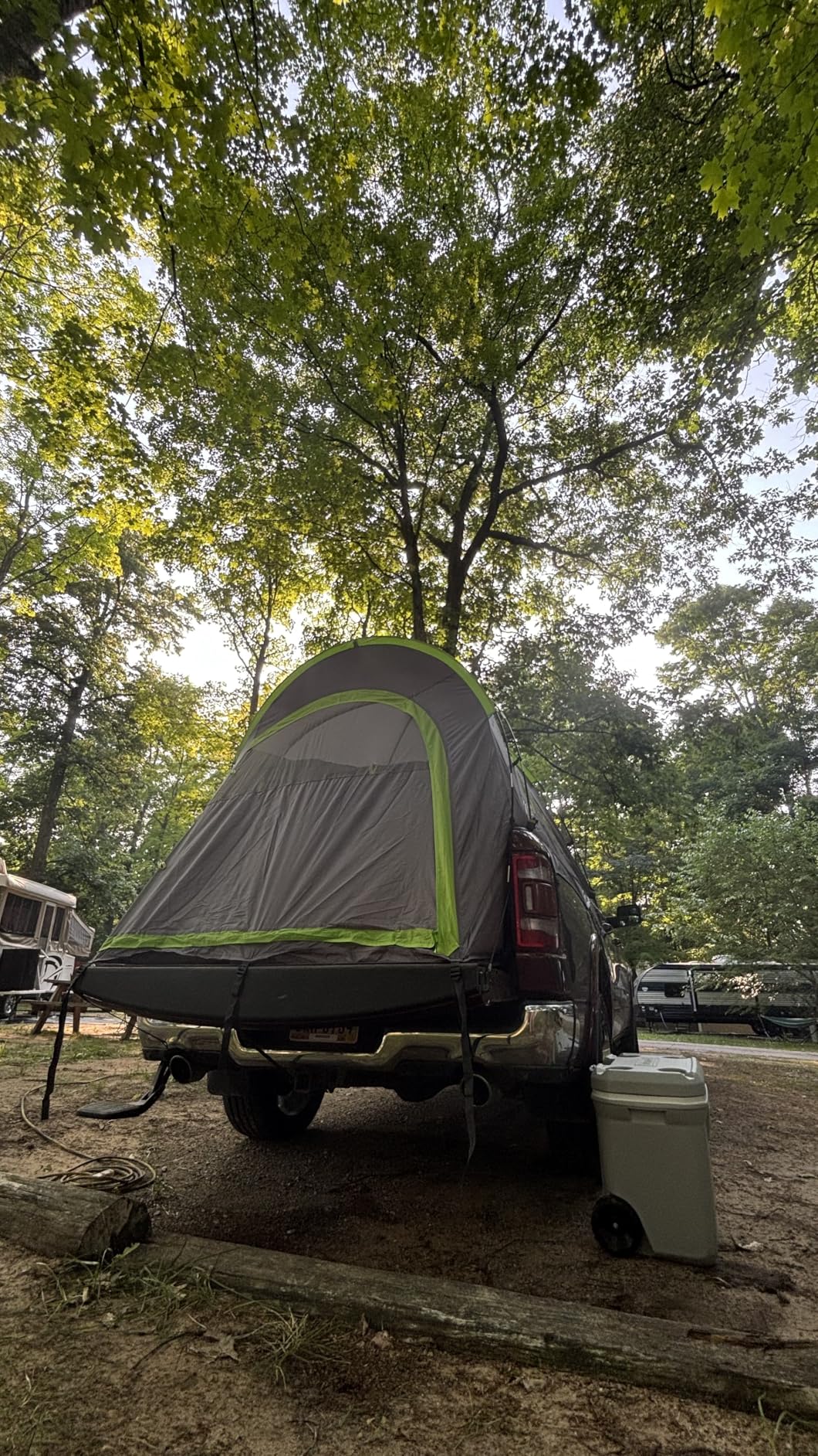 JOYTUTUS Pickup Truck Tent 2.0, Waterproof PU2000mm Double Layer for 2 Person, Portable Truck Bed Tent with Rainfly, 5.5'-5.8' Camping Preferred - Green customer photo 2