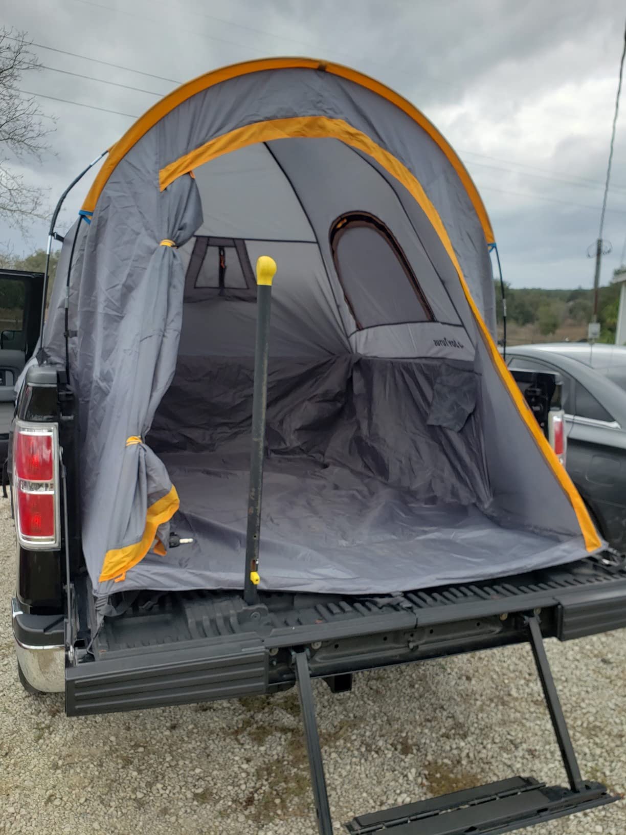 JOYTUTUS Pickup Truck Tent 2.0, Waterproof PU2000mm Double Layer for 2 Person, Portable Truck Bed Tent with Rainfly, 5.5'-5.8' Camping Preferred - Orange customer photo 2
