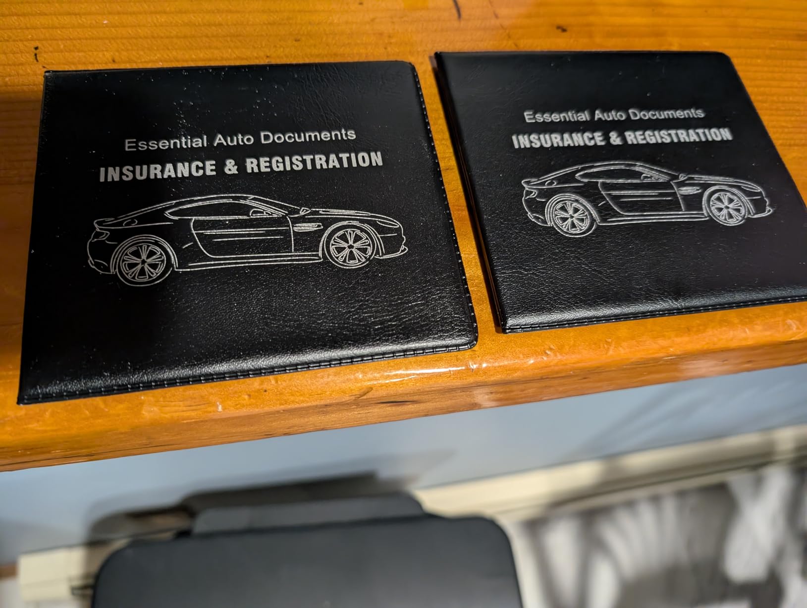 UYYE Car Registration and Insurance Card Holder, Vehicle Glove Box Car Organizer, Interior Car Accessories for Documents, Cards, License - 2 Pack customer photo 2