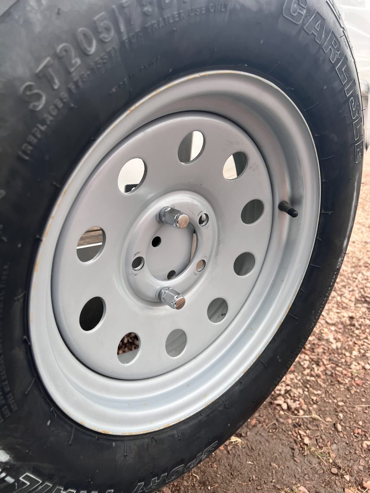 FIERYRED Trailer Spare Tire Mount,120LBS Spare Tire Carrier for Trailer,Utility Trailer and Boat, Tire Holder Bracket Fits 4 & 5 Lugs Wheels, Hold 3.94, 4, 4.25 and 4.72 Bolt Pattern customer photo 1