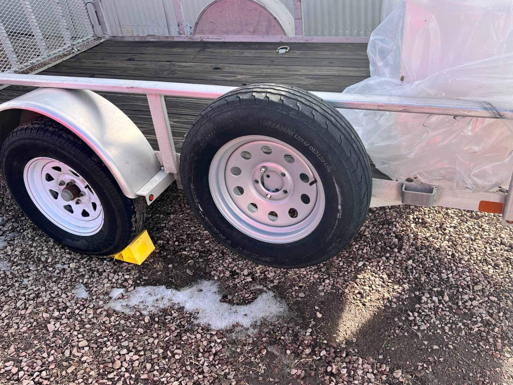 FIERYRED Trailer Spare Tire Mount,120LBS Spare Tire Carrier for Trailer,Utility Trailer and Boat, Tire Holder Bracket Fits 4 & 5 Lugs Wheels, Hold 3.94, 4, 4.25 and 4.72 Bolt Pattern customer photo 2