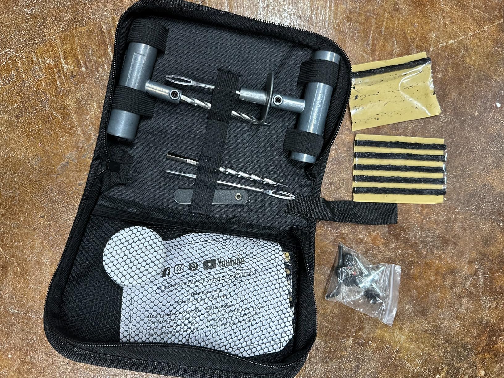 CKAuto Universal Tire Repair Kit, Heavy Duty Car Emergency Tool Kit for Flat Tire Puncture Repair, 36 Pcs Value Pack, Tire Plug Kit fit for Autos, Cars, Motorcycles, Trucks, RVs, etc. customer photo 2