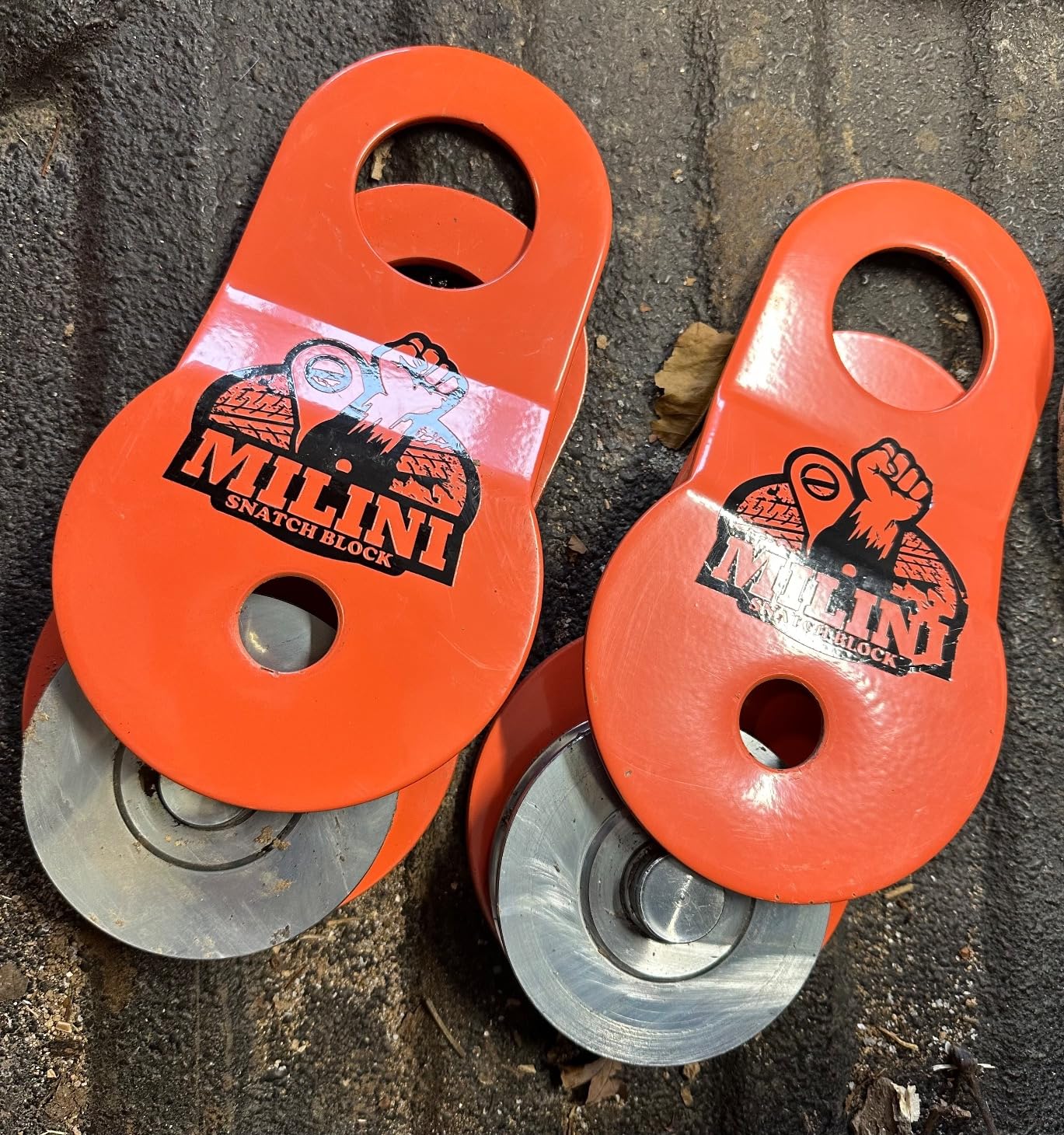 MILINI Snatch Block, Strength Recovery Off-Road Heavy Duty Winches Pulley for Synthetic Rope or Steel Cable, Universal Tackle Block for Truck, Tractor, ATV & UTV (Orange, 8T) customer photo 1