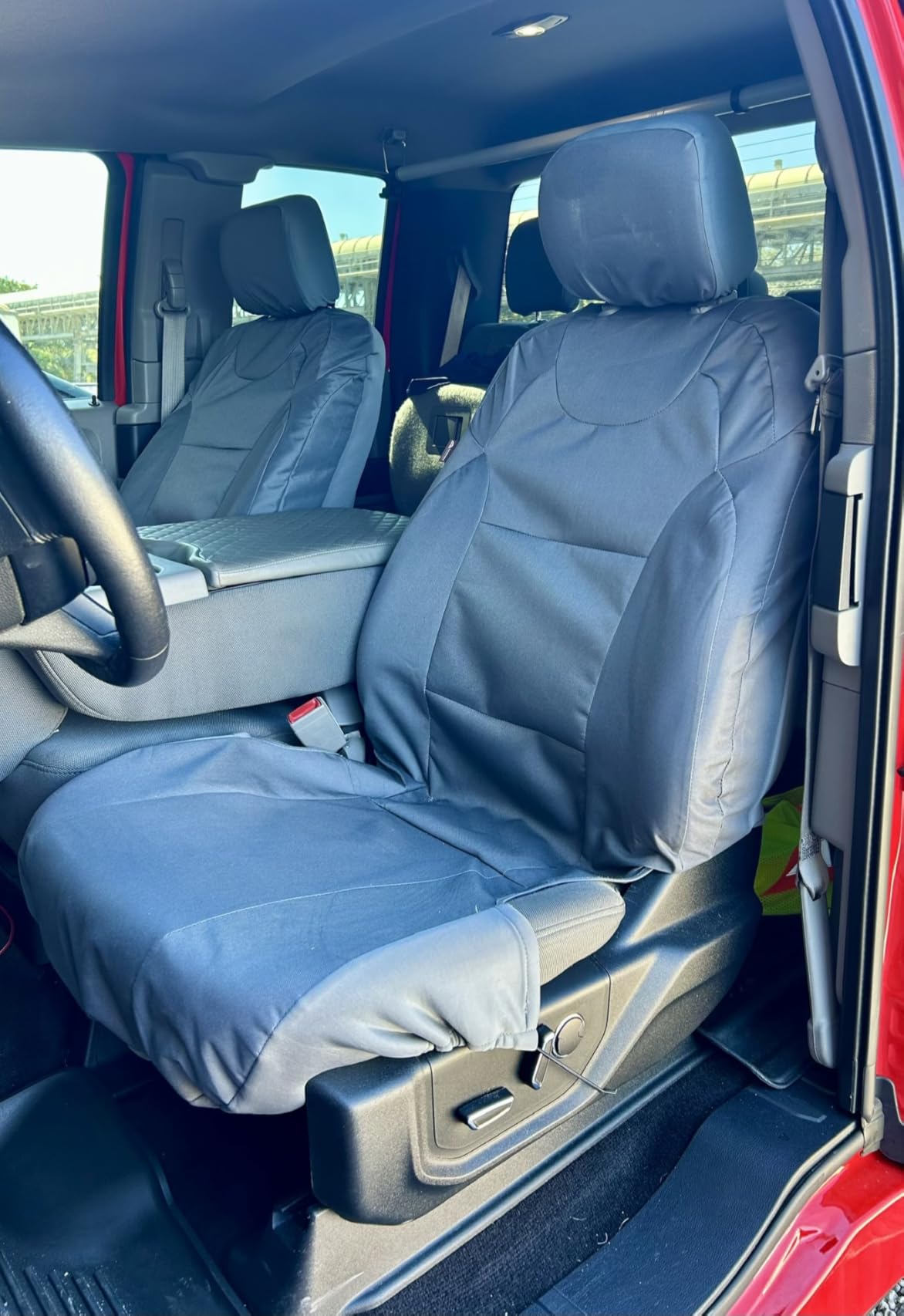 Coverado Front Seat Covers, Waterproof Oxford Seat Protector for Car Seat Cushions for Kids & Dogs, Compatible with 2015-2026 Ford F150 & 2017-2026 Ford F250 F350 F450 (Black, 2PCS) customer photo 1