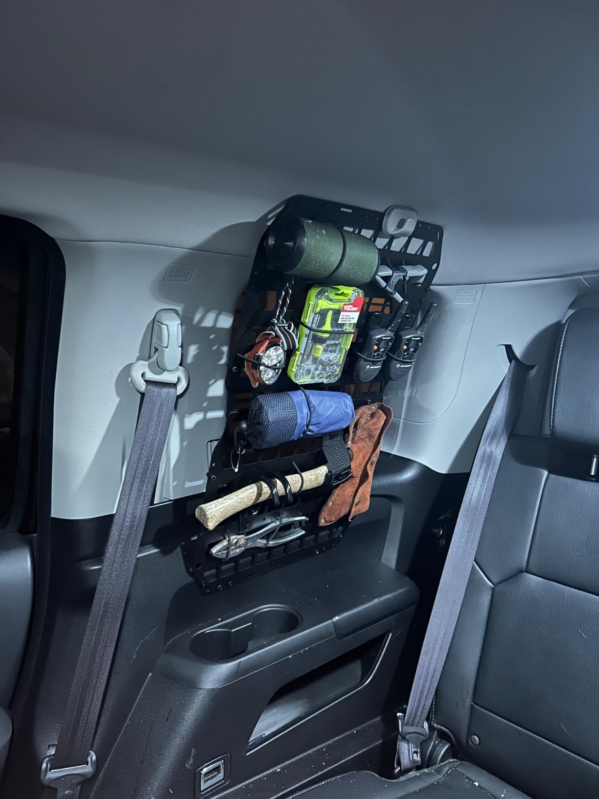 Metal Molle Panel for Vehicles & Trucks Seat Back (1 Seat Kit) - Premium 2mm Aluminum Alloy Organizer Compatible with Molle/PALS Gear, Heavy-Duty Car Storage customer photo 2