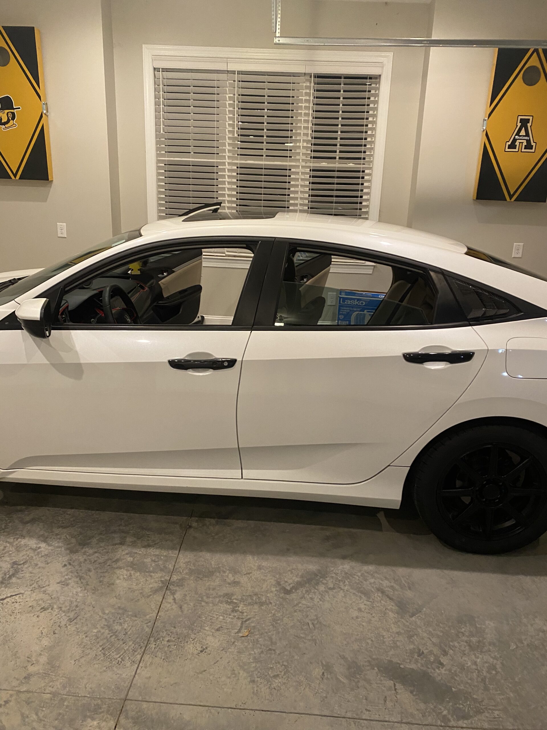 SlickMod Chrome Delete Blackout Vinyl Overlay for 2016-2021 Honda Civic Sedan Window Trim (Gloss Black) customer photo 1