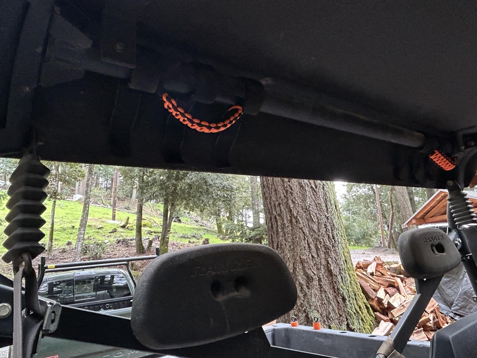 Roll Bar Grab Handles Grip Handle for Jeep Wrangler JK JKU JL JLU TJ YJ Sports Sahara Freedom Rubicon Unlimited Gladiator JT 1955-2023 UTV ATV Accessories Premium 550 Paracord (Black 2 Pack) customer photo 1