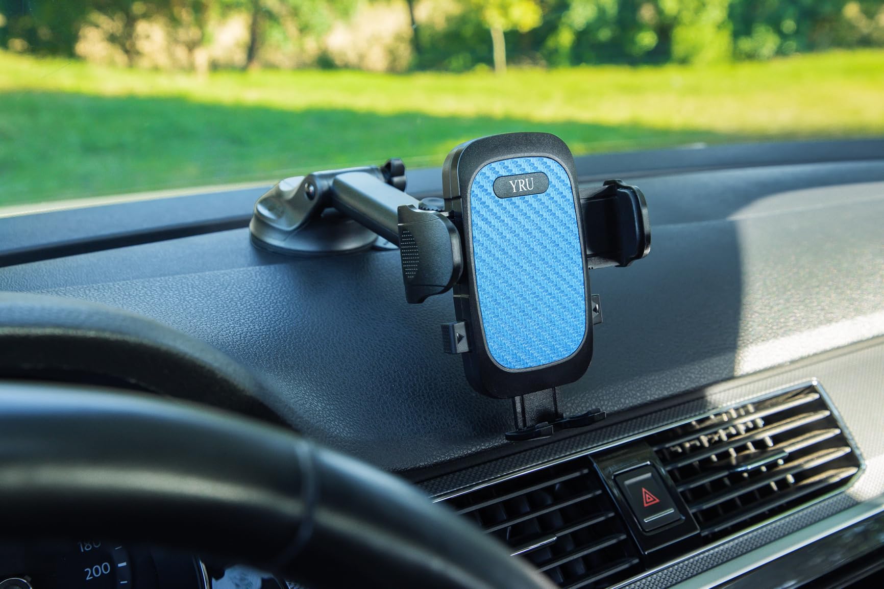 YRU True Military-Grade 360° Rotation Suction 2026 Ultimate Car Phone Holder | 90+LBS Safest Strongest & Patent Certs Dashboard Windshield Vent for iPhone 17 16 Pro Max Samsung GPS Navigation, Gloss Black customer photo 1