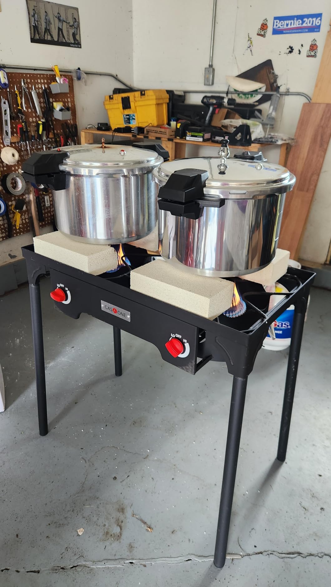 Gas One Propane Double Burner Two Burner Camp Stove Outdoor High Pressure Propane 2 Burner Adjustable PSI Regulator and 4ft Hose With Removable Legs customer photo 1