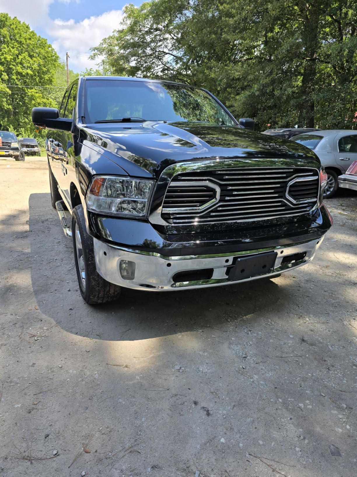 HECASA Front Big Horn Grille Replacement Shell Compatible with 2015-2018 Ram 1500 2019-2021 Ram 1500 Classic (W/Light) Black customer photo 1