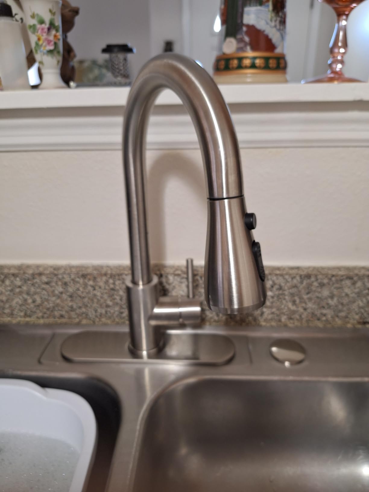 Black Kitchen Faucet with Pull Down Sprayer, Rv Kitchen Sink Faucets for Pot Filler, Farmhouse Camper Bar Sink Laundry Room, Fingerprint Resistant Single Hole Single Handle Stainless Steel customer photo 1