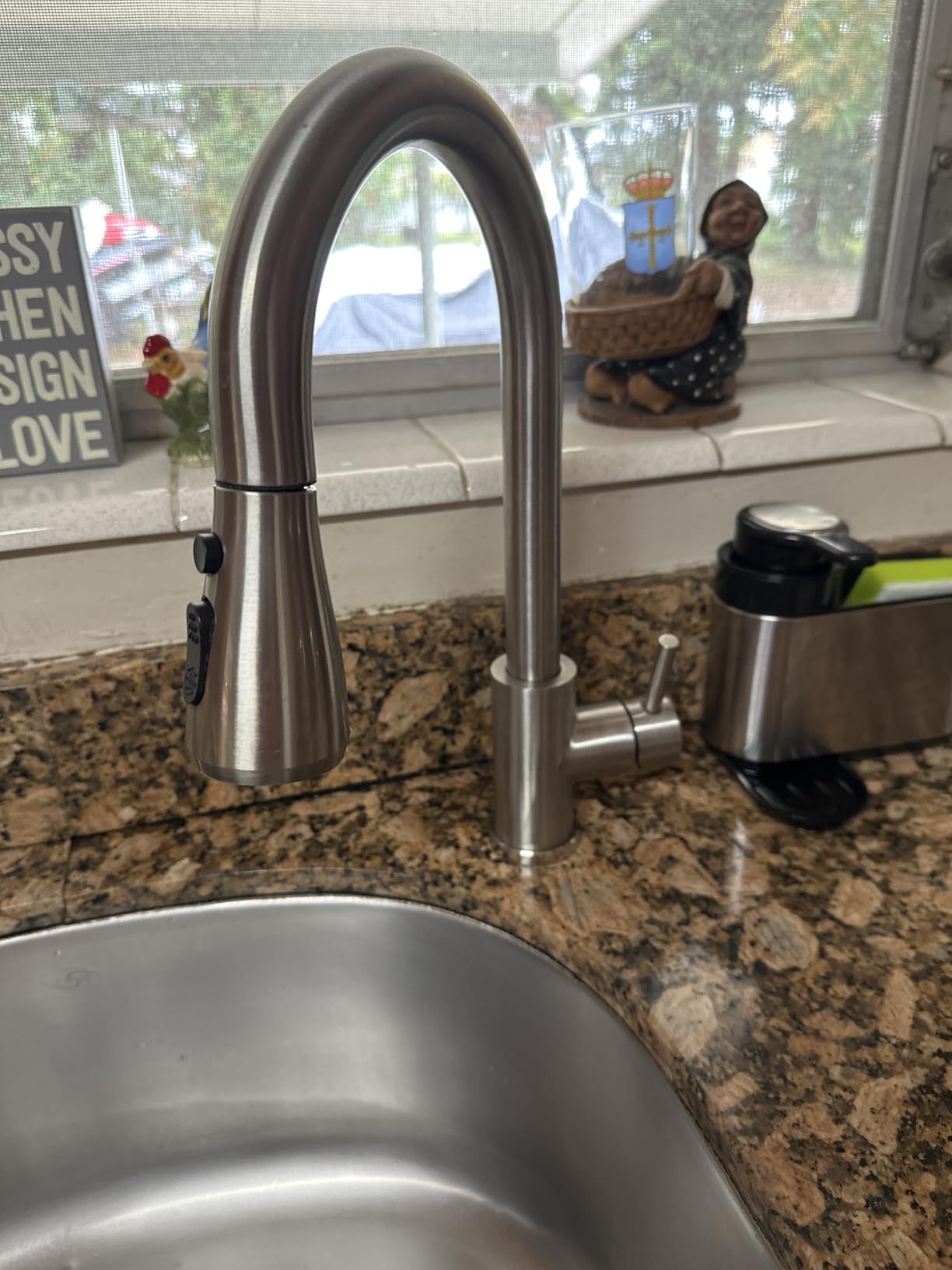 Black Kitchen Faucet with Pull Down Sprayer, Rv Kitchen Sink Faucets for Pot Filler, Farmhouse Camper Bar Sink Laundry Room, Fingerprint Resistant Single Hole Single Handle Stainless Steel customer photo 2