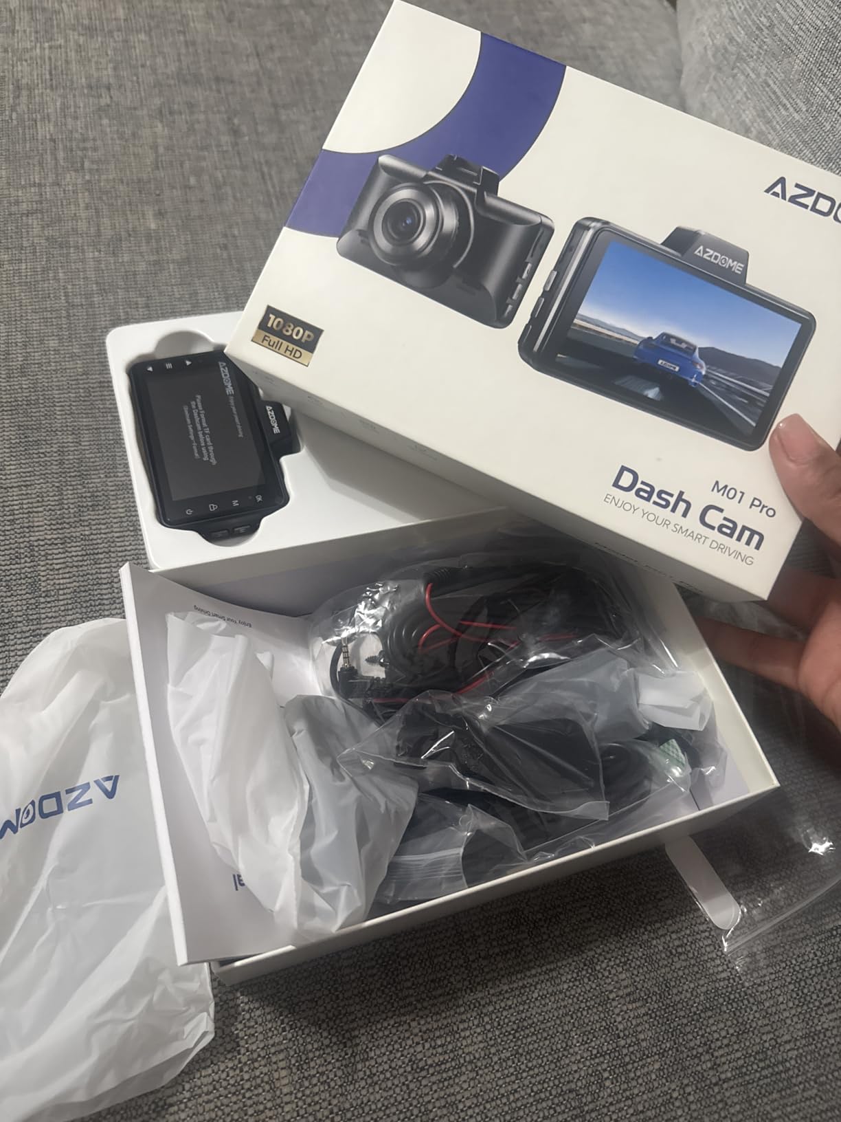 AZDOME M01 Dual Dash Cam Front and Rear with Free 64GB Card, 3