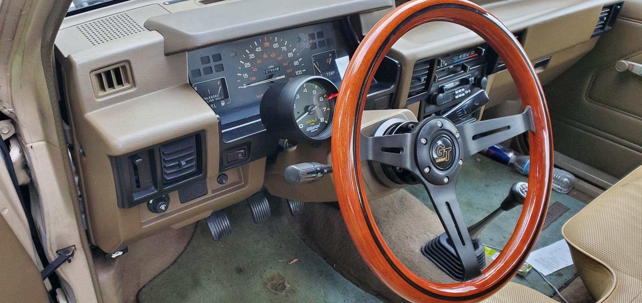 15in Classic Wood Grain Steering Wheel Black Spokes 380mm Grant Nostalgia Style Racing Mahogany Wood Steering Wheel with Horn Button customer photo 1