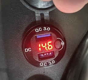 12V USB Outlet 2 Pack, Dual Quick Charge 3.0, Socket Waterproof Aluminum Charger with LED Voltmeter and Power Switch, Adapter for Marine Motorcycle Truck Golf Cart RV, Car etc. customer photo 2