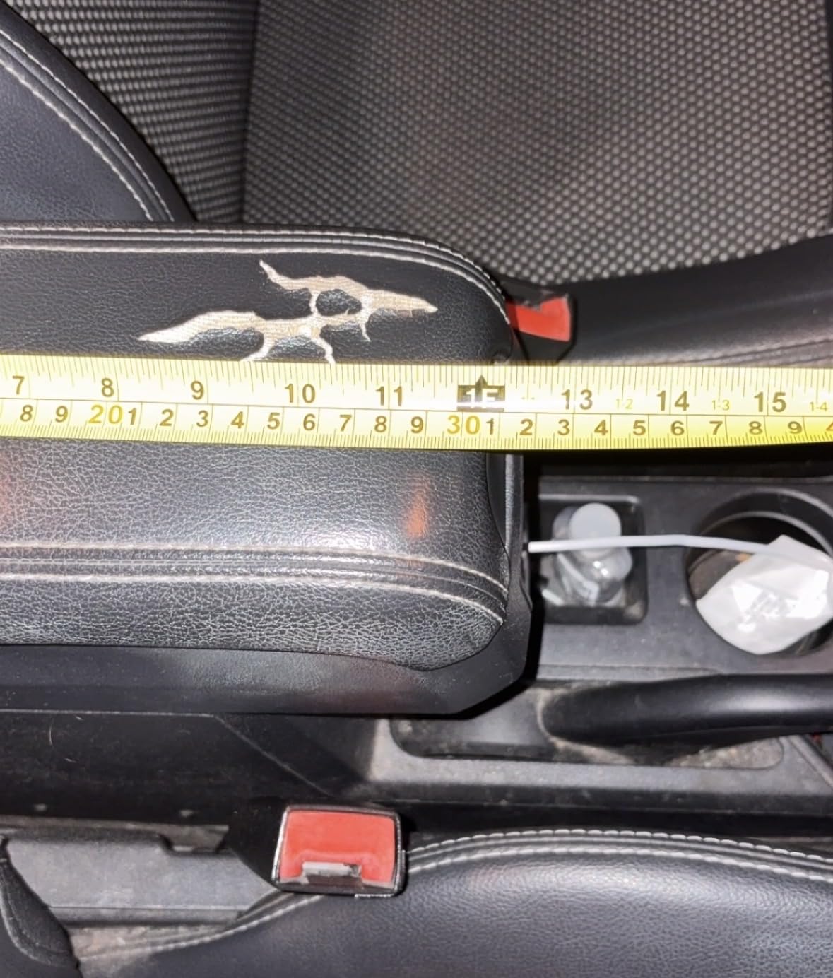 Amiss Auto Center Console Pad, Universal Waterproof Car Armrest Seat Box Cover, Car Interior Accessories, Leather Auto Armrest Cover Protector for Most Vehicle, SUV, Truck (Black) customer photo 2