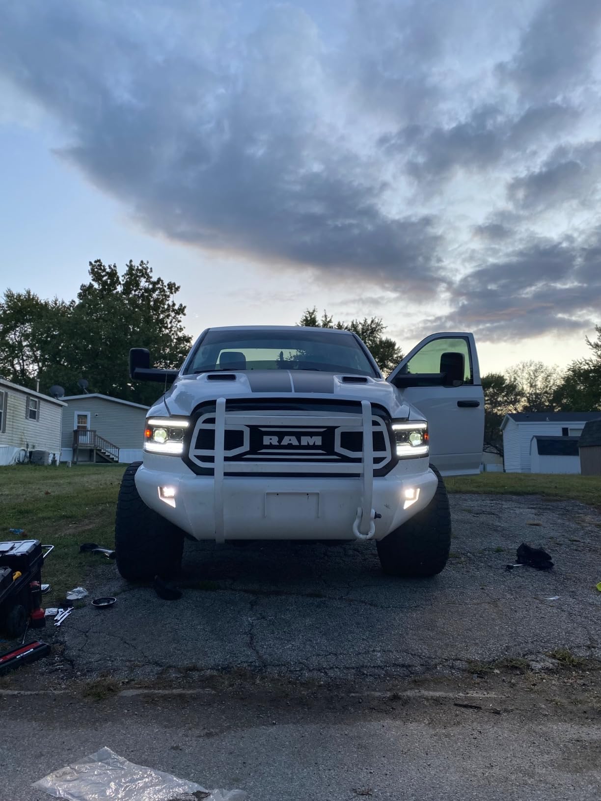 SPEC-D TUNING Matte Black Projector Headlights w/Sequential Switchback LED Turn Signal Compatible with 2009-2018 Dodge Ram 1500 2500 3500, 2019 Ram Classic, Left + Right Pair Headlamps Assembly customer photo 1