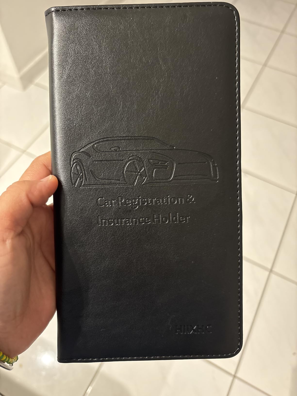 HIIXHC Car Registration and Insurance Card Holder - Leather Vehicle Glove Box Automobile Documents Paperwork Wallet Case Organizer for ID, Driver's License, Key, Cards - Car Accessories for Women&Men customer photo 1